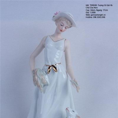 CẢNH TƯỢNG CÔ GÁI VÀ CHÚ CỪU NON